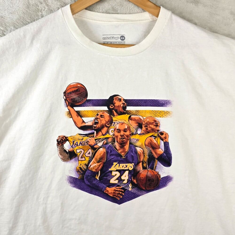 Kobe‎ Bryant Retro Kings Los Angeles Lakers Black Mamba Tee Shirt 3XL